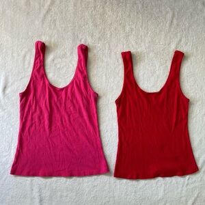 No Boundaries Pink and Red Tank Tops